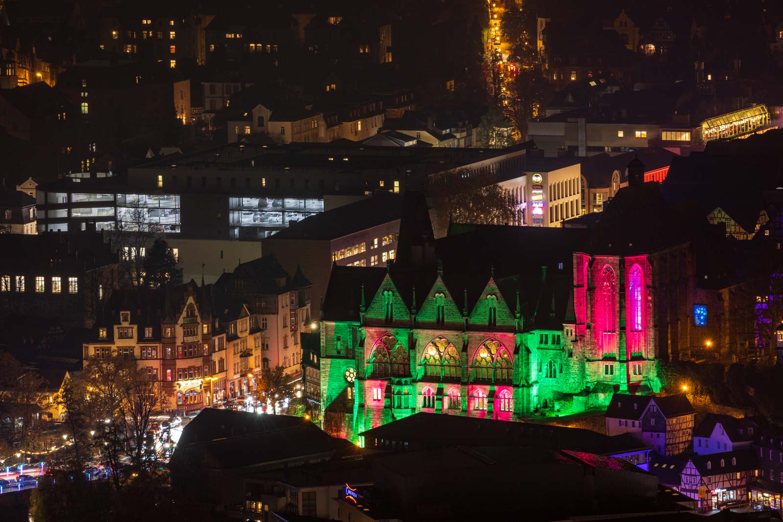 Deutschland, Europa, Europe, Germany, Hessen, Hessia, Licht, Light, Location, Marburg, Nacht, Night, Ort